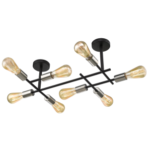 Black and Satin Chrome Ceiling Fitting (CF057/8 SATIN CHROME)