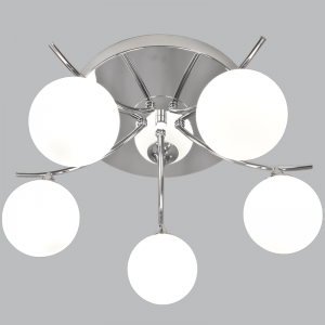 Polished Chrome with White Glass (CF096/5 CHROME)