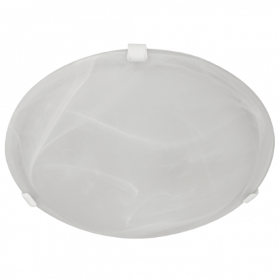 Metal Base with Alabaster Glass and White Clips (CF12009 WHITE)