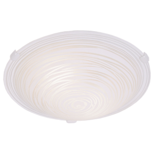 Patterned White Glass with White Clips (CF1299 WHITE)