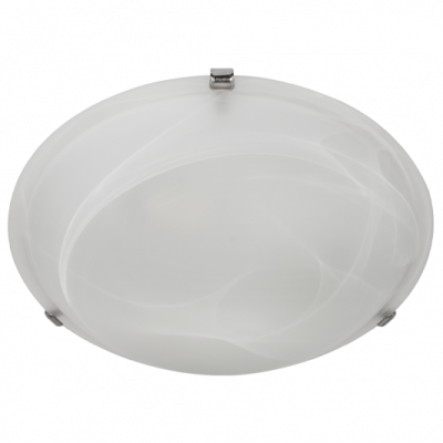 Metal Base with Alabaster Glass and Silver Clips (CF2008 SILVER)
