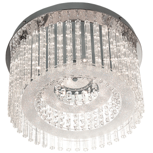 Stainless Steel LED Ceiling Fitting with Glass and Acrylic Crystals (CF294 LED)