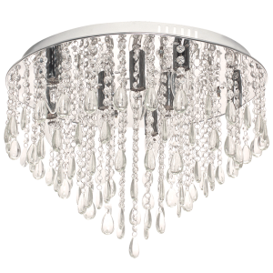 Polished Chrome LED Ceiling Fitting with Glass and Acrylic Crystals (CF315/8+LED)