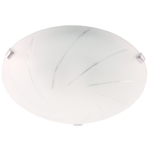 Metal Base with Patterned Frosted Glass and Chrome Clips (CF327 CHROME)