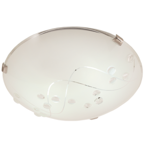 Metal Base with Patterned Frosted Glass and Chrome Clips (CF328 CHROME)