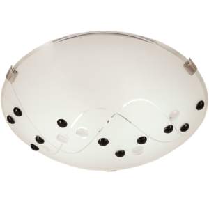 Metal Base with Patterned Frosted Glass and Chrome Clips (CF330 CHROME)