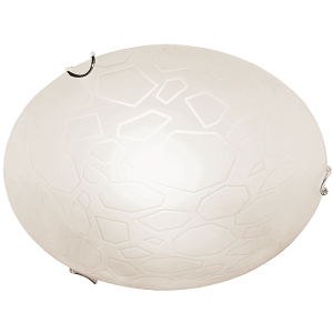Frosted Patterned Glass with Polished Chrome Clips (CF3402 CHROME)