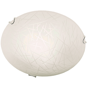 Frosted Patterned Glass with Polished Chrome Clips (CF3403 CHROME)