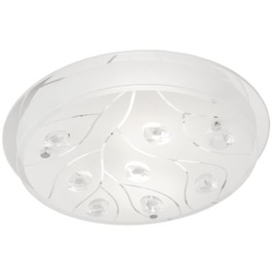 Polished Chrome with Frosted Glass and Crystals (CF361 CHROME)