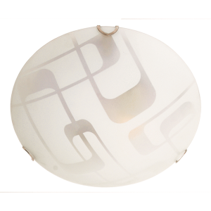 Patterned Frosted Glass with Chrome Clips (CF414 WHITE)