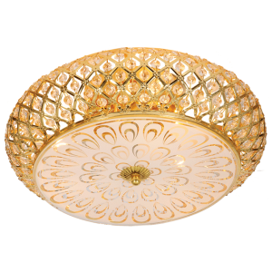 Metal Base with Clear Acrylic Crystals and Patterned Glass (CF480/3, CF481/4 GOLD)