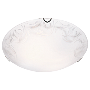 Metal Base with Patterned Glass and Polished Chrome Clips (CF493)
