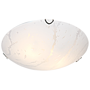 Metal Base with Patterned Glass and Polished Chrome Clips (CF495)