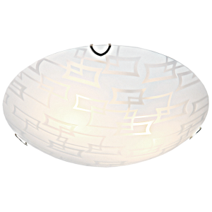 Metal Base with Patterned Glass and Polished Chrome Clips (CF496)