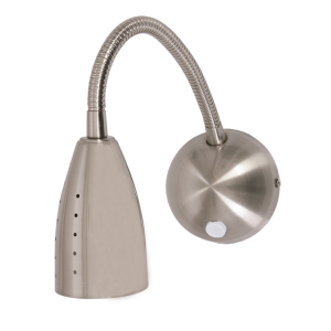 Satin Chrome Wall Fitting with Flexible Arm (WB004 SATIN)