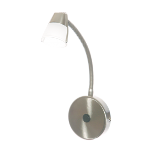 Satin Chrome Wall Fitting with Switch and Flexible Arm (WB005 SATIN)