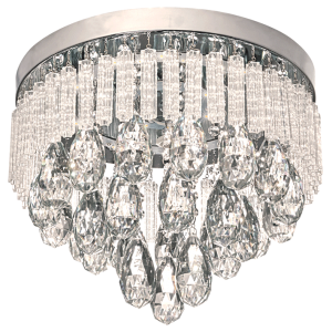 Stainless Steel LED Ceiling Fitting with Glass and Crystals (CF520 LED)