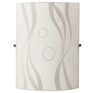 Patterned Glass with Polished Chrome Clips (WB078/1 WHITE)