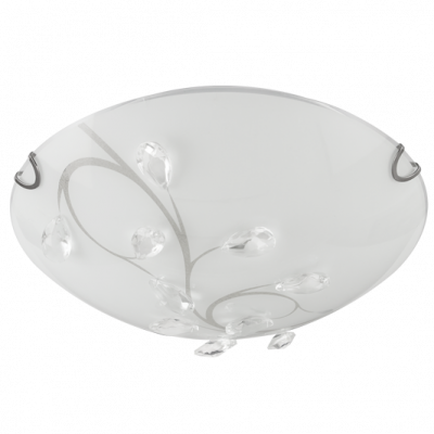 Frosted Patterned Glass with Clear Acrylic Crystals (CF631)