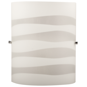 Patterned Glass with Polished Chrome Clips (WB079/1 WHITE)