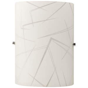 Patterned Glass with Polished Chrome Clips (WB080/1 WHITE)