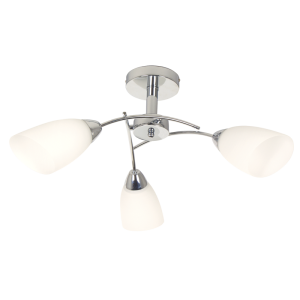 Polished Chrome with White Glass (CH019/3 CHROME)