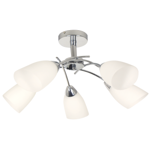 Polished Chrome with White Glass (CH019/5 CHROME)