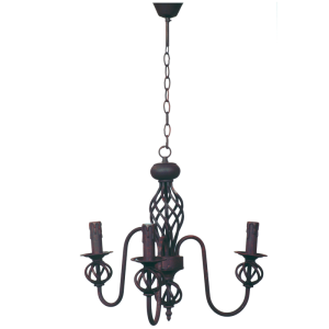 Wrought Iron Chandelier (CH065/3 RUST)