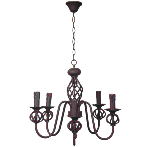 Wrought Iron Chandelier (CH065/5 RUST)