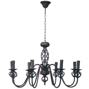 Wrought Iron Chandelier (CH065/8 RUST)