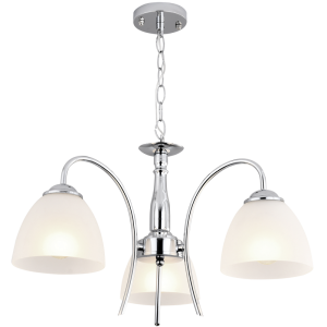 Polished Chrome Chandelier with Frosted Glass (CH079/3 CHROME)
