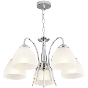 Polished Chrome Chandelier with Frosted Glass (CH079/5 CHROME)