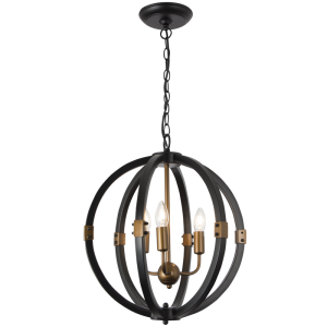 Metal Chandelier (CH081/3 BLACK/GOLD)