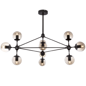 Matt Black Metal with Champagne Colour Glass (CH100/10 BLACK)
