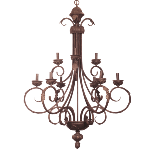 2 Tier Metal and Resin Chandelier (CH1334/9 ANTIQUE BRONZE)