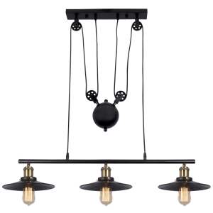 Matt Black Metal with Pulley Cord (CH238/3 BLACK)