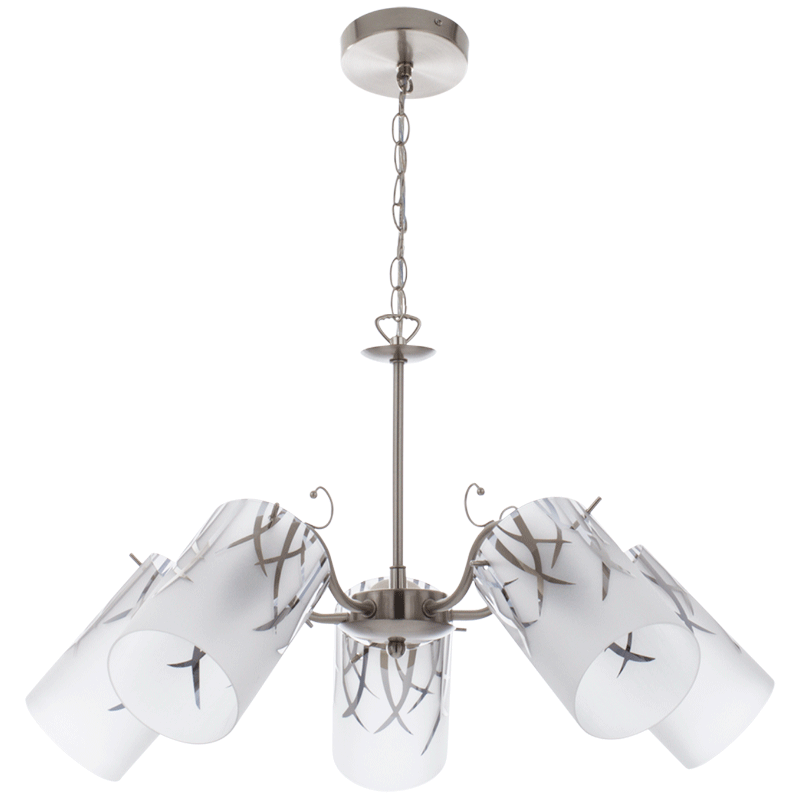 Satin Chrome with Patterned Frosted Glass (CH239/5 SATIN)