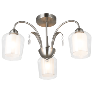 Satin Chrome with Clear Outer Glass and Frosted Inner Glass (CH250/3 SATIN)