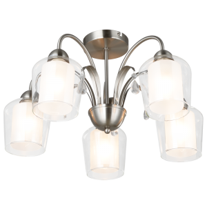 Satin Chrome with Clear Outer Glass and Frosted Inner Glass (CH250/5 SATIN)