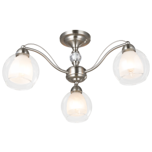 Satin Chrome with Clear Outer Glass and Frosted Inner Glass (CH252/3 SATIN)