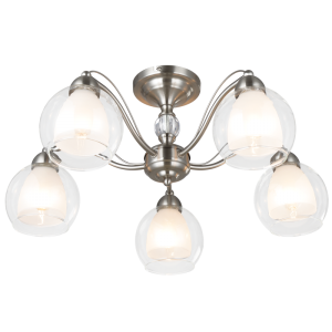 Satin Chrome with Clear Outer Glass and Frosted Inner Glass (CH252/5 SATIN)