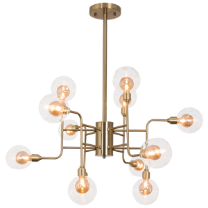 Metal and Glass Chandelier (CH260/12 BRASS)