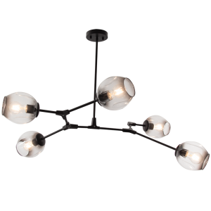 Metal and Smoke Glass, Adjustable Height (CH264/5 BLACK)