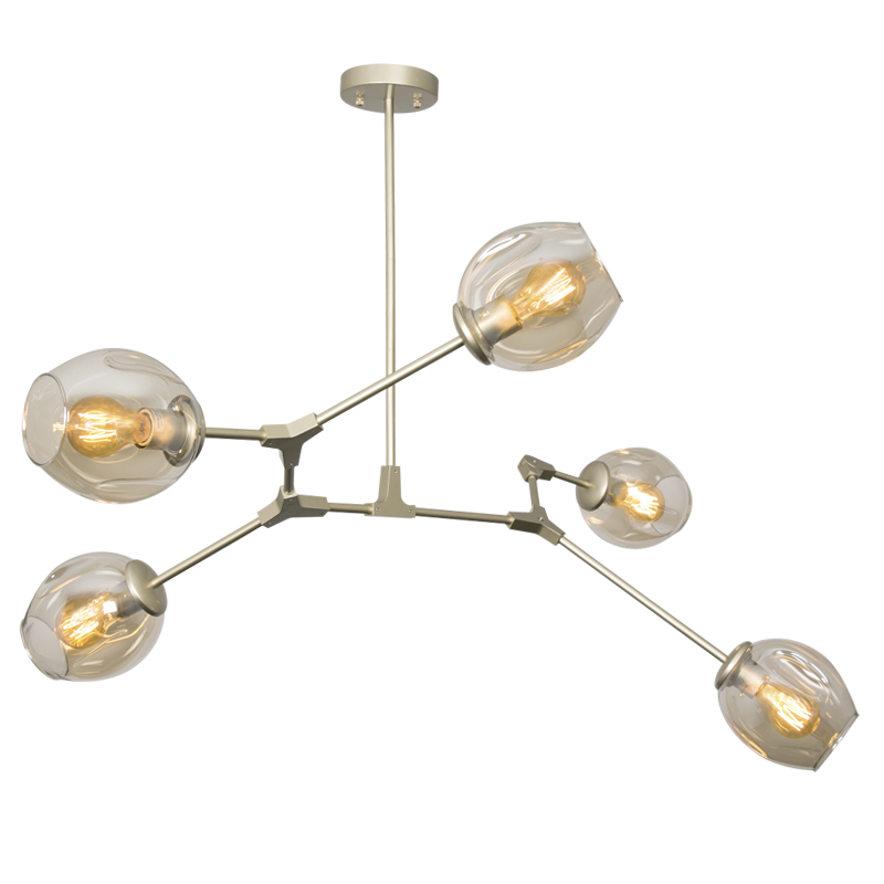 Metal with Champagne Colour Glass (CH265/5 GOLD)