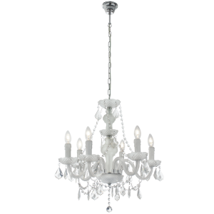 Acrylic Crystal Chandelier With Frosted Glass (CH3056/6 WHITE)