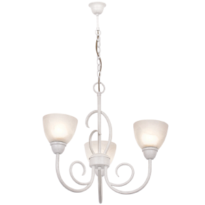 Metal Chandelier with Alabaster Glass (CH3068/3 FRENCH WHITE)