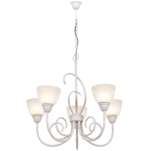Metal Chandelier with Alabaster Glass (CH3068/5 FRENCH WHITE)