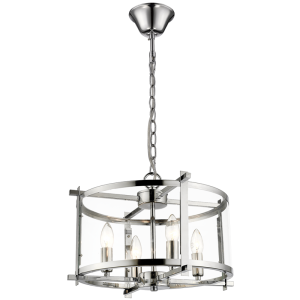 Polished Chrome Chandelier with Clear Glass (CH340/4 CHROME)