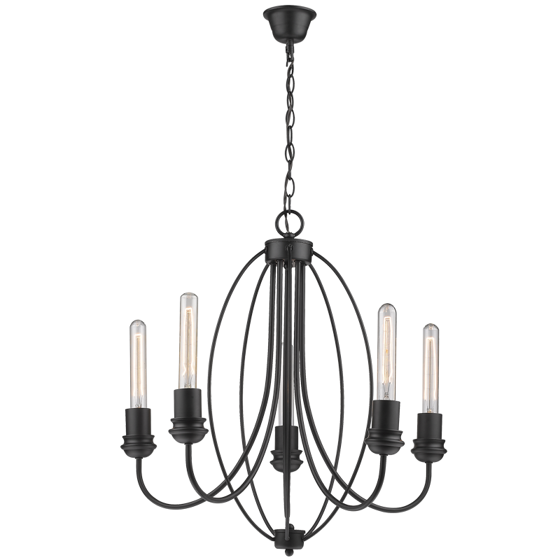 Metal Chandelier (CH342/5 BLACK)