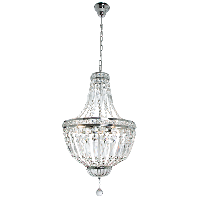 Polished Chrome Chandelier with Crystals (CH343 CHROME)